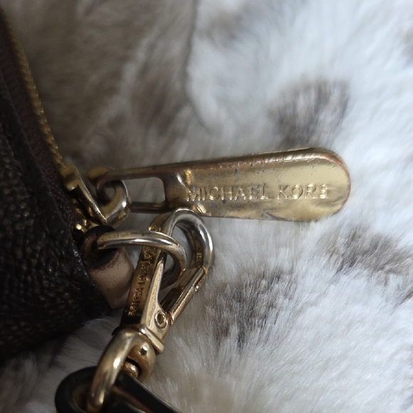 Michael Kors Dark Brown Wristlet with Gold Accents - Picture 5 of 6